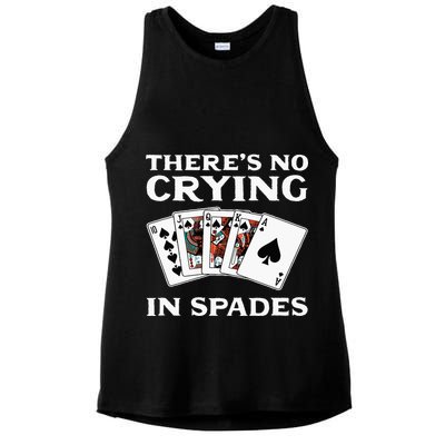 Theres No Crying In Spades Card Game Ladies PosiCharge Tri-Blend Wicking Tank