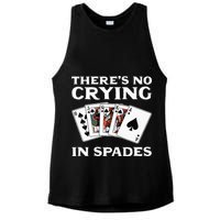 Theres No Crying In Spades Card Game Ladies PosiCharge Tri-Blend Wicking Tank
