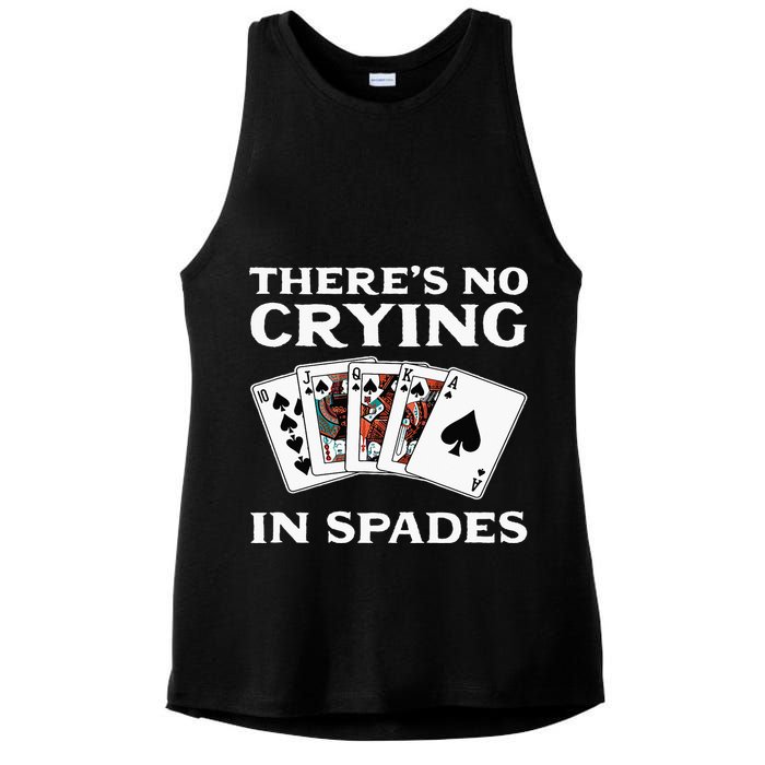Theres No Crying In Spades Card Game Ladies PosiCharge Tri-Blend Wicking Tank