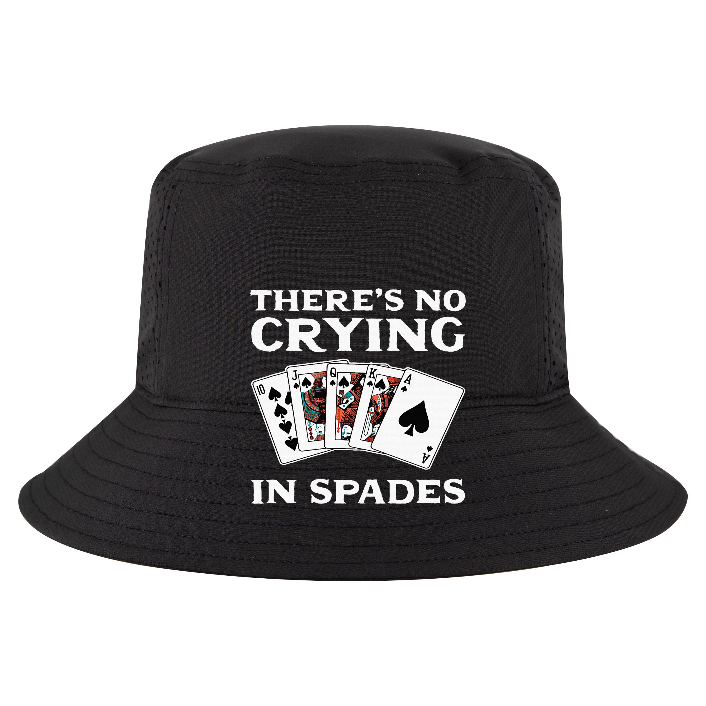 Theres No Crying In Spades Card Game 7 Panel Mesh Trucker Snapback Hat