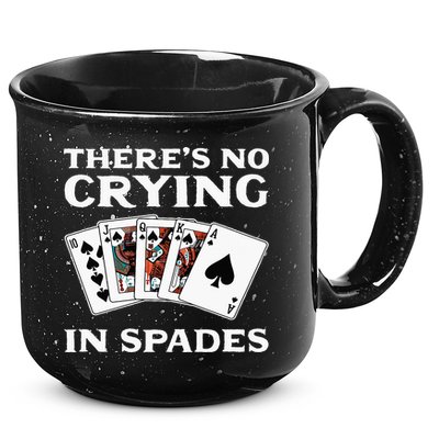 Theres No Crying In Spades Card Game 15oz Campfire Ceramic Mug