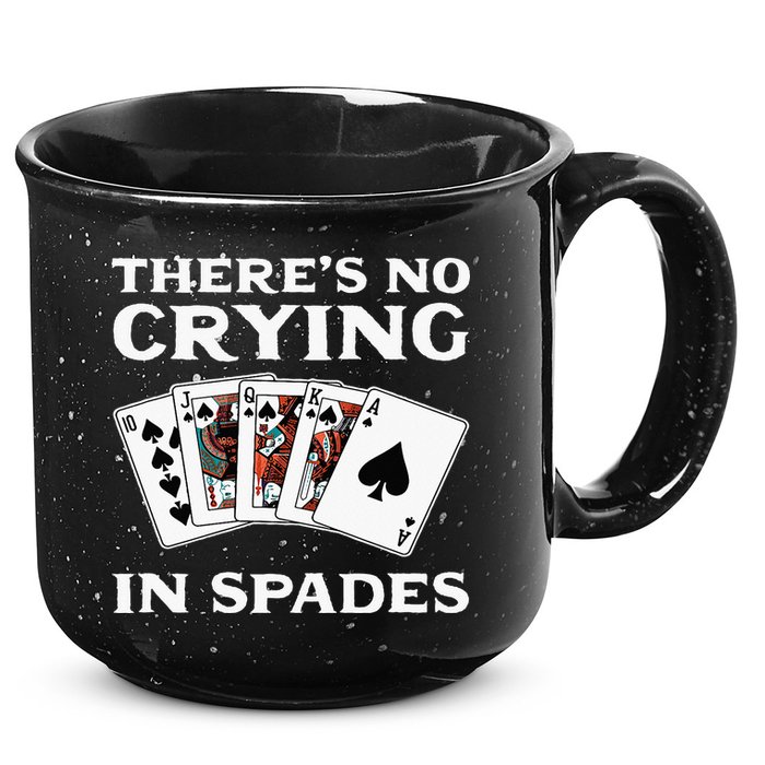 Theres No Crying In Spades Card Game 15oz Campfire Ceramic Mug