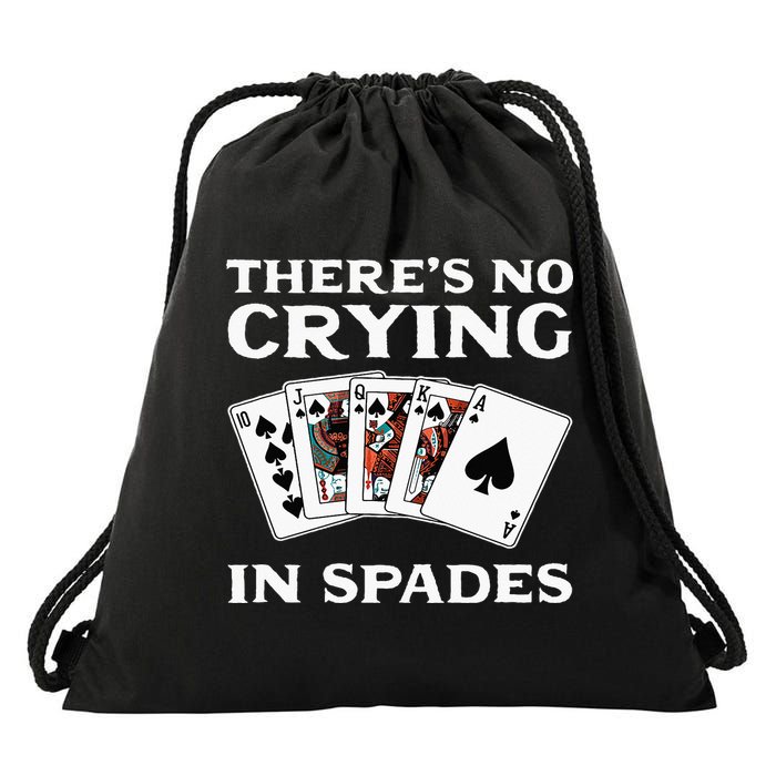 Theres No Crying In Spades Card Game Drawstring Bag