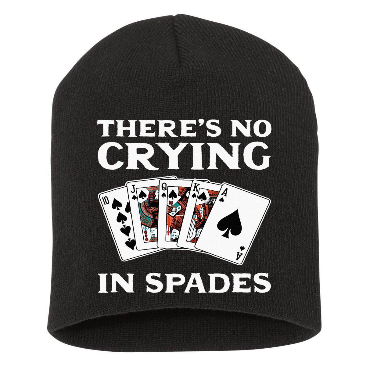 Theres No Crying In Spades Card Game Short Acrylic Beanie