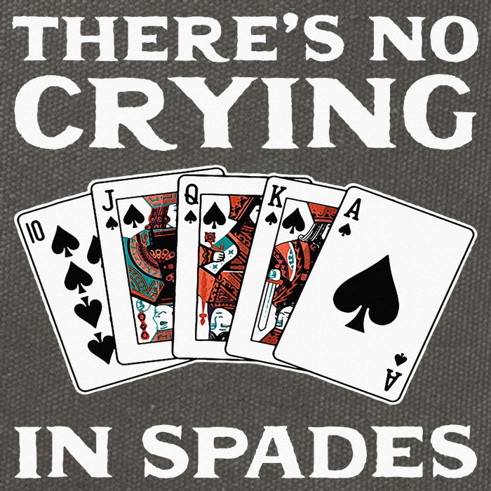 Theres No Crying In Spades Card Game Cotton Canvas Backpack