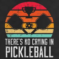 Theres No Crying In Pickleball Pickle Ball Women 7 Panel Mesh Trucker Snapback Hat