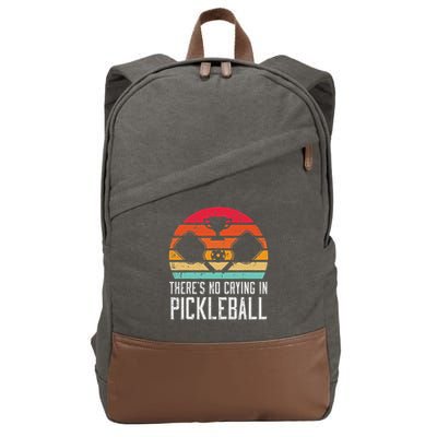 Theres No Crying In Pickleball Pickle Ball Women Cotton Canvas Backpack