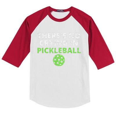 There's No Crying In Pickleball Paddles Sport Kids Colorblock Raglan Jersey