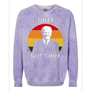 Thief Not Chief Funny Anti Joe Biden Colorblast Crewneck Sweatshirt