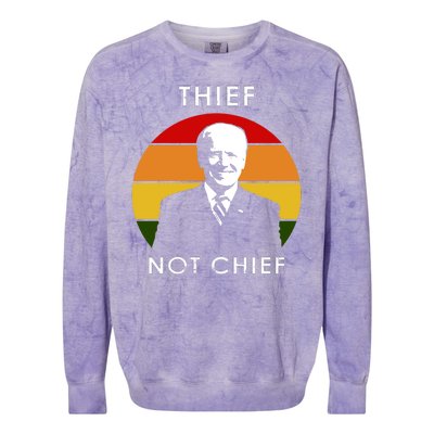 Thief Not Chief Funny Anti Joe Biden Colorblast Crewneck Sweatshirt