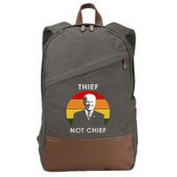 Thief Not Chief Funny Anti Joe Biden Cotton Canvas Backpack