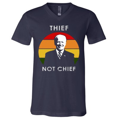 Thief Not Chief Funny Anti Joe Biden V-Neck T-Shirt