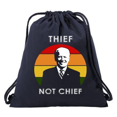 Thief Not Chief Funny Anti Joe Biden Drawstring Bag