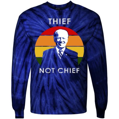 Thief Not Chief Funny Anti Joe Biden Tie-Dye Long Sleeve Shirt