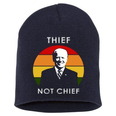 Thief Not Chief Funny Anti Joe Biden Short Acrylic Beanie