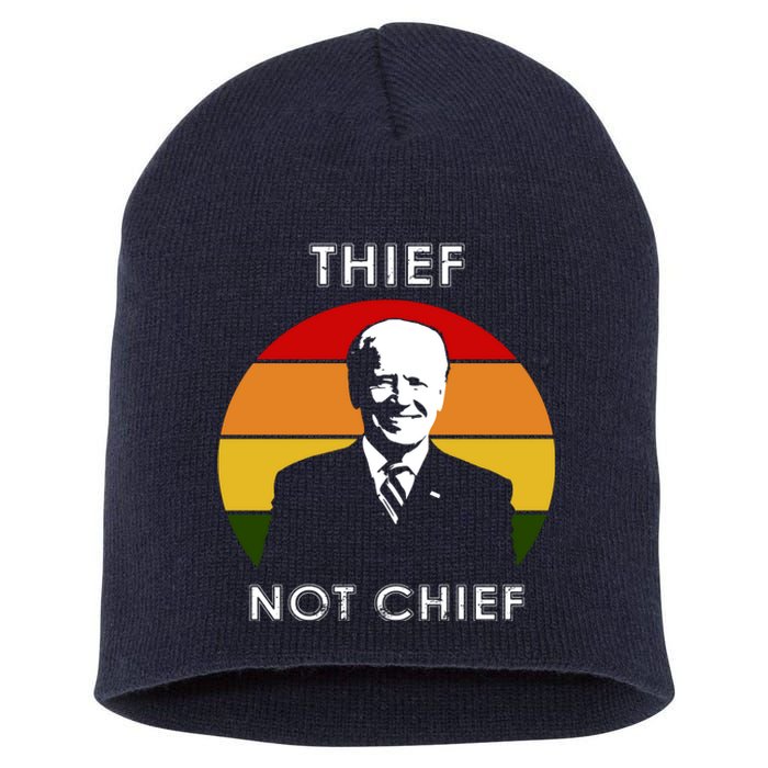 Thief Not Chief Funny Anti Joe Biden Short Acrylic Beanie