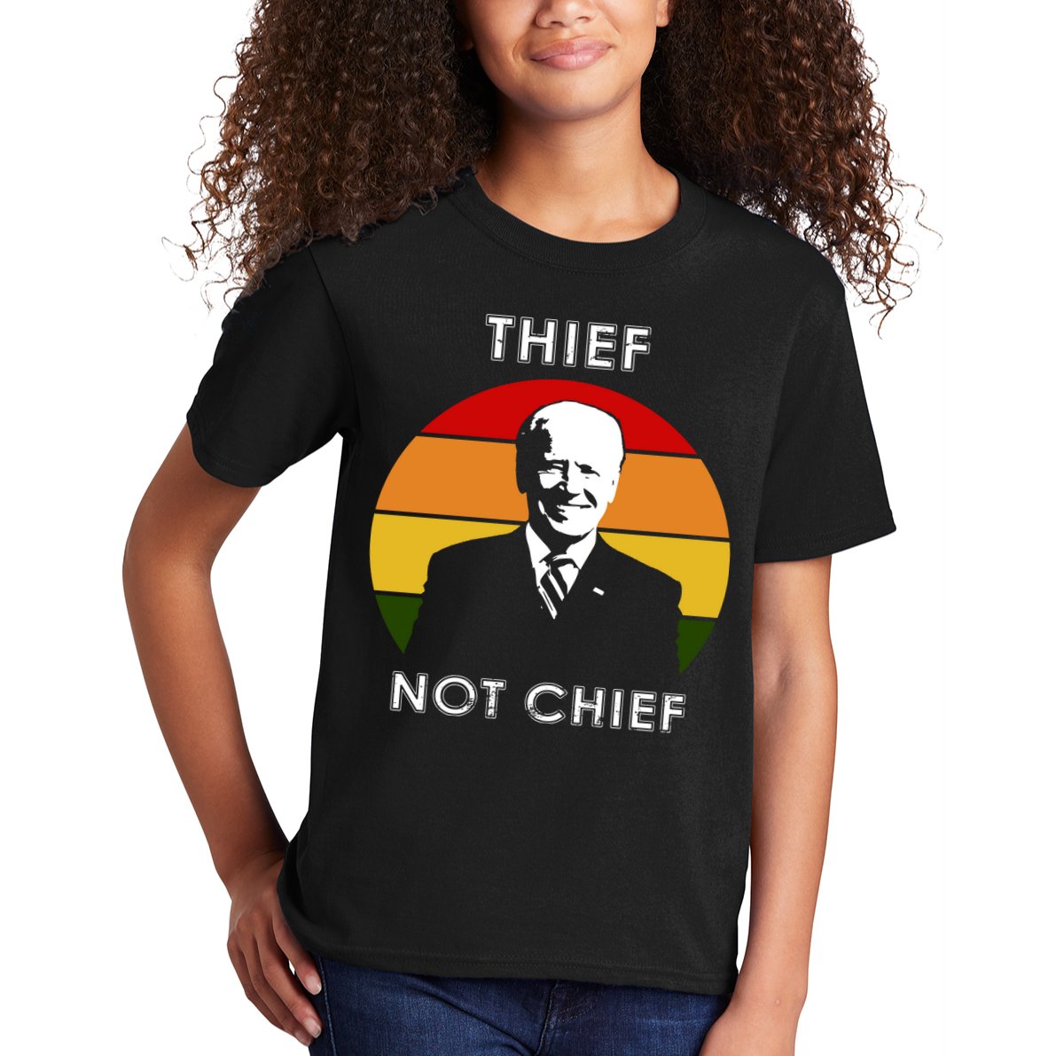 Thief Not Chief Funny Anti Joe Biden Kids T-Shirt