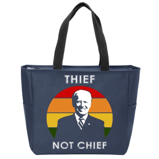 Thief Not Chief Funny Anti Joe Biden Zip Tote Bag
