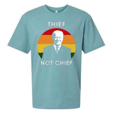 Thief Not Chief Funny Anti Joe Biden Sueded Cloud Jersey T-Shirt