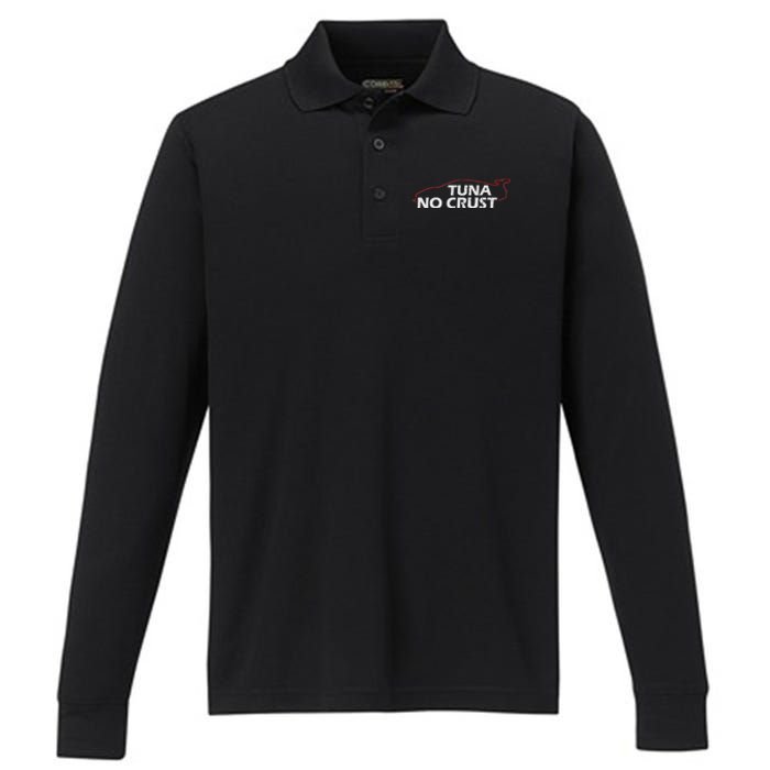 Tuna No Crust Cool For Tuna Lovers Performance Long Sleeve Polo