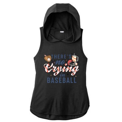 ThereS No Crying In Boojee Baseball Mama Ladies PosiCharge Tri-Blend Wicking Draft Hoodie Tank