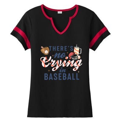 ThereS No Crying In Boojee Baseball Mama Ladies Halftime Notch Neck Tee