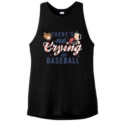 ThereS No Crying In Boojee Baseball Mama Ladies PosiCharge Tri-Blend Wicking Tank