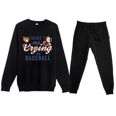 ThereS No Crying In Boojee Baseball Mama Premium Crewneck Sweatsuit Set