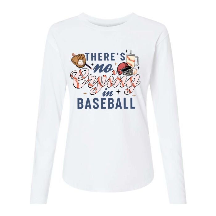 ThereS No Crying In Boojee Baseball Mama Womens Cotton Relaxed Long Sleeve T-Shirt