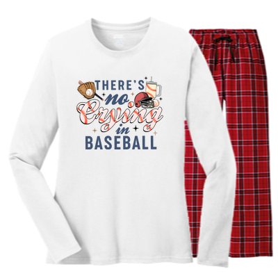 ThereS No Crying In Boojee Baseball Mama Women's Long Sleeve Flannel Pajama Set 