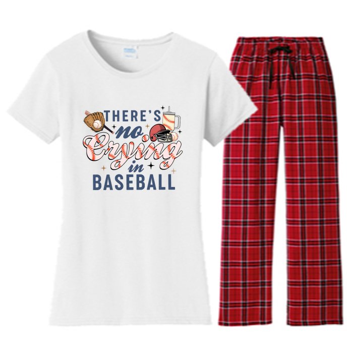 ThereS No Crying In Boojee Baseball Mama Women's Flannel Pajama Set