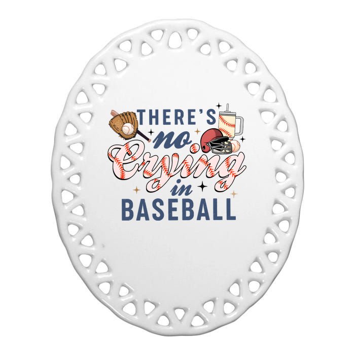 ThereS No Crying In Boojee Baseball Mama Ceramic Oval Ornament