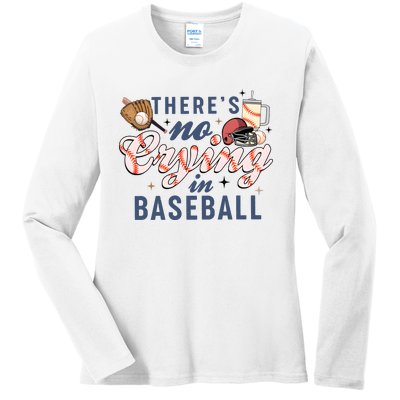 ThereS No Crying In Boojee Baseball Mama Ladies Long Sleeve Shirt