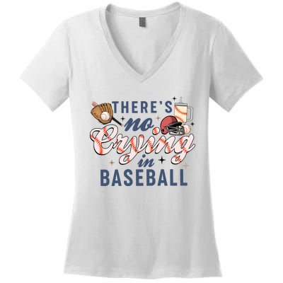 ThereS No Crying In Boojee Baseball Mama Women's V-Neck T-Shirt