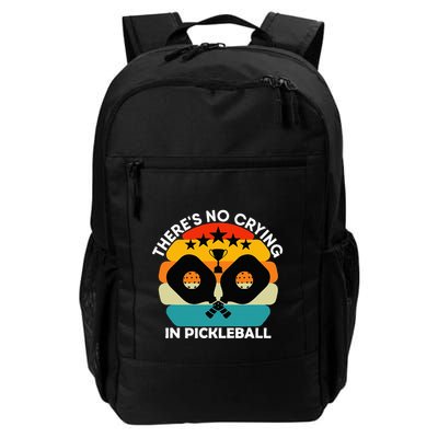 Theres No Crying In Pickleball Sports Love Funny Retro Backpack