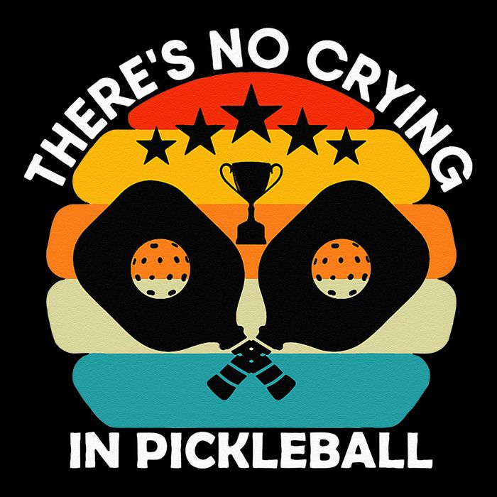 Theres No Crying In Pickleball Sports Love Funny Retro Drawstring Bag
