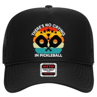Theres No Crying In Pickleball Sports Love Funny Retro Hat