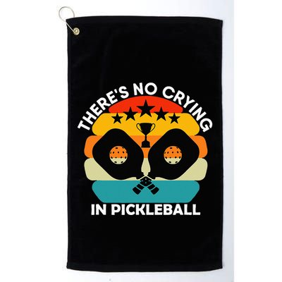 Theres No Crying In Pickleball Sports Love Funny Retro Golf Towel
