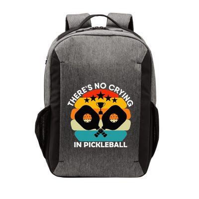 Theres No Crying In Pickleball Sports Love Funny Retro Vector Backpack