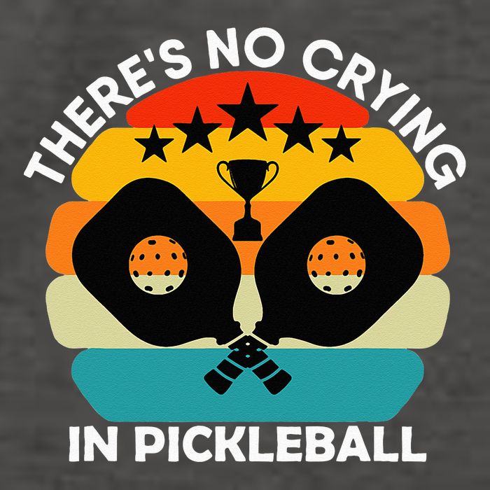 Theres No Crying In Pickleball Sports Love Funny Retro Vector Backpack