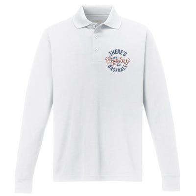 ThereS No Crying In Mama Baseball Funny Performance Long Sleeve Polo