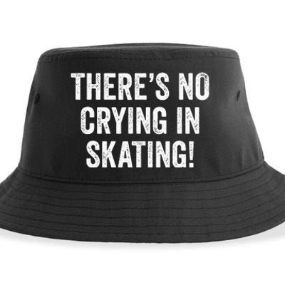 Theres No Crying In Skating Funny Ice Roller Skater Sustainable Bucket Hat