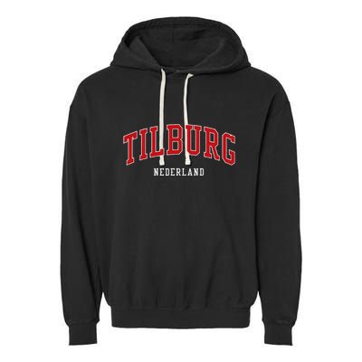 Tilburg Netherlands College University Style Garment-Dyed Fleece Hoodie
