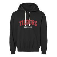 Tilburg Netherlands College University Style Garment-Dyed Fleece Hoodie