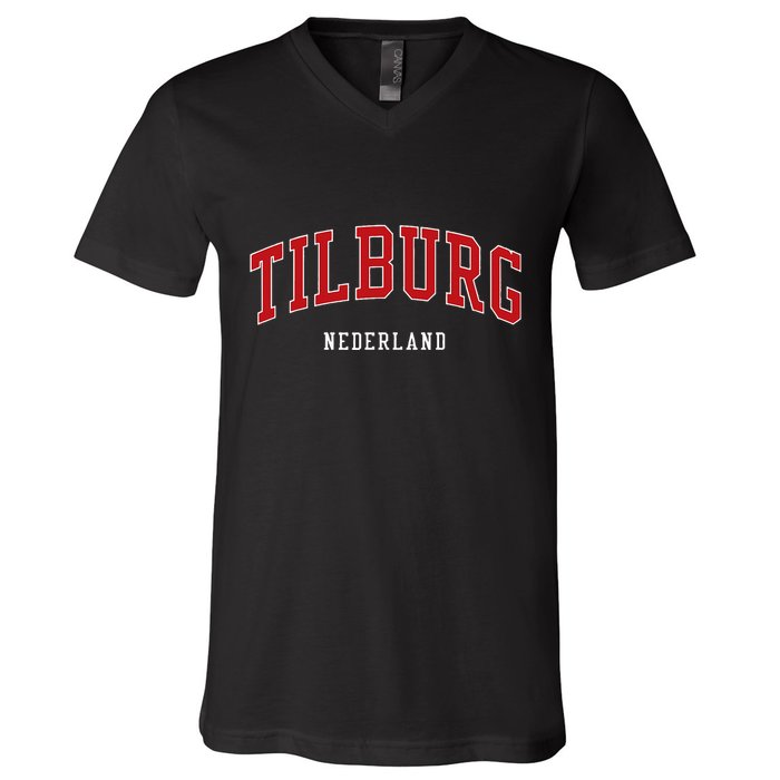 Tilburg Netherlands College University Style V-Neck T-Shirt
