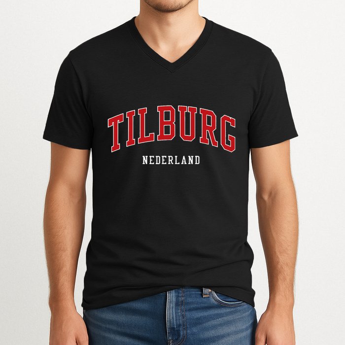 Tilburg Netherlands College University Style V-Neck T-Shirt