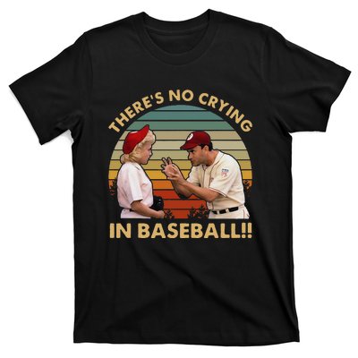 Theres No Crying In Funny Baseball Vintage Retro T-Shirt