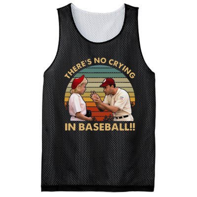 Theres No Crying In Funny Baseball Vintage Retro Mesh Reversible Basketball Jersey Tank