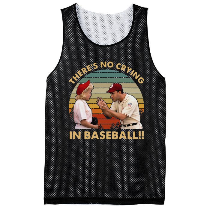 Theres No Crying In Funny Baseball Vintage Retro Mesh Reversible Basketball Jersey Tank