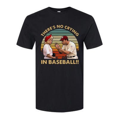 Theres No Crying In Funny Baseball Vintage Retro Softstyle CVC T-Shirt